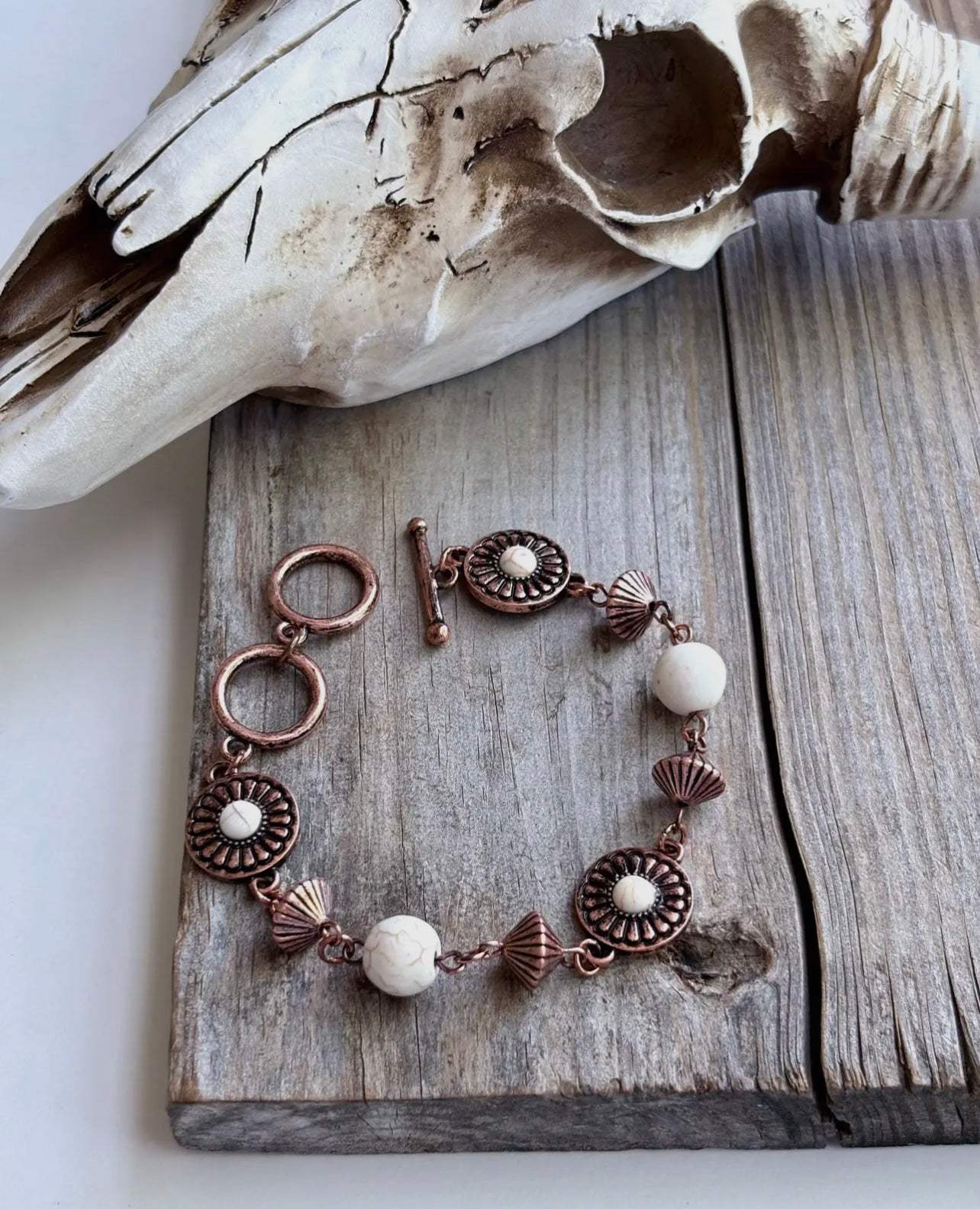 Western Concho Stone Linked Bracelet