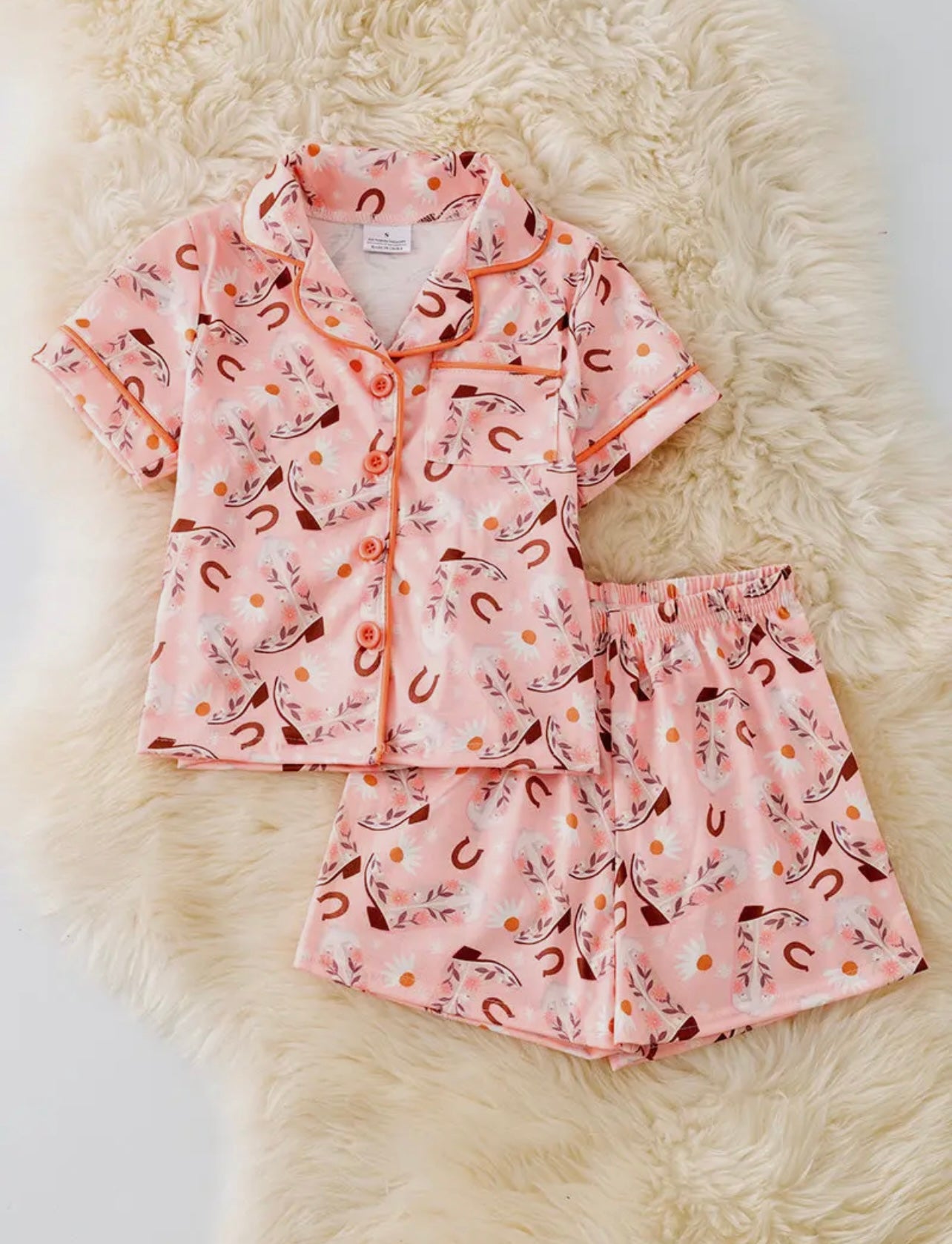 Women Horseshoe, Daisy and Cowgirl Boot Printed Pjs