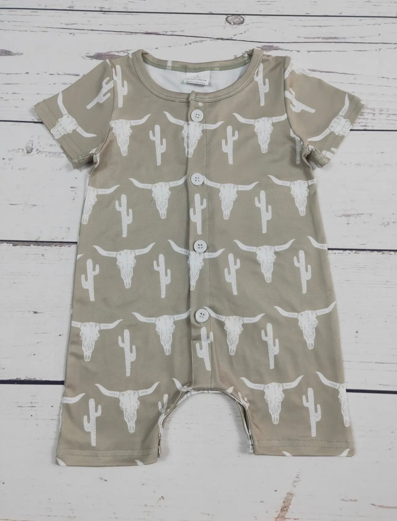 Baby Boy Cactus Cows Printed Romper