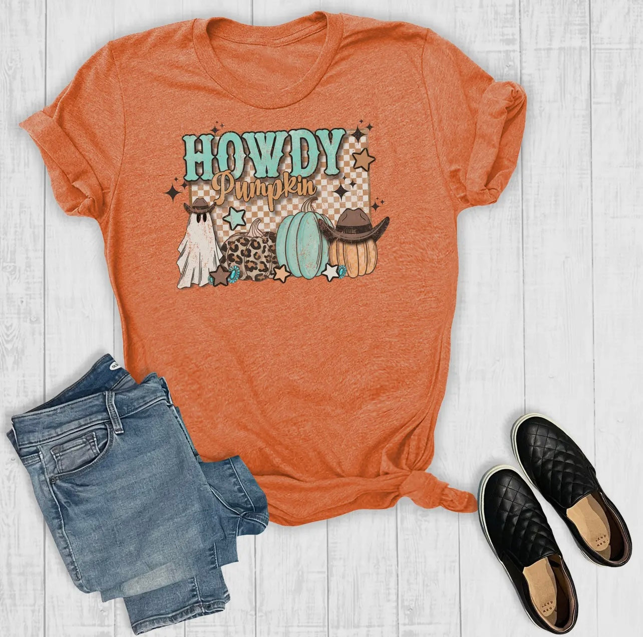 Western Halloween Howdy Pumpkin Graphic Tee