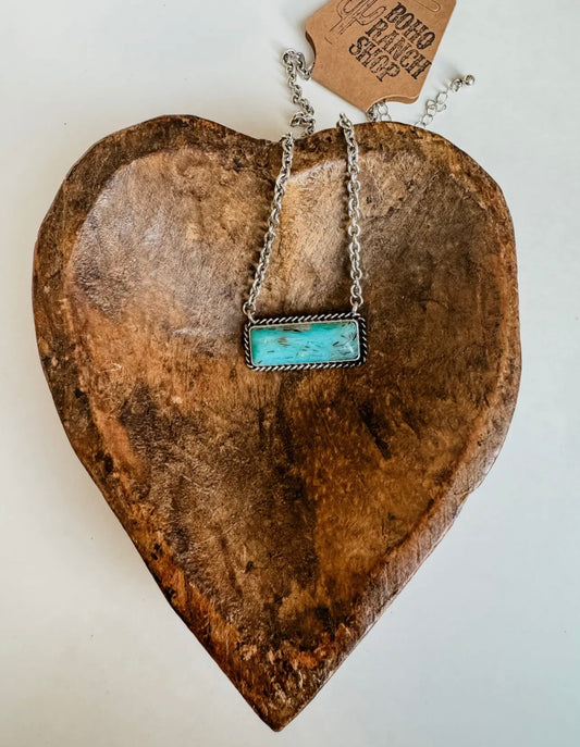 Western Semi Stone Bar Necklace