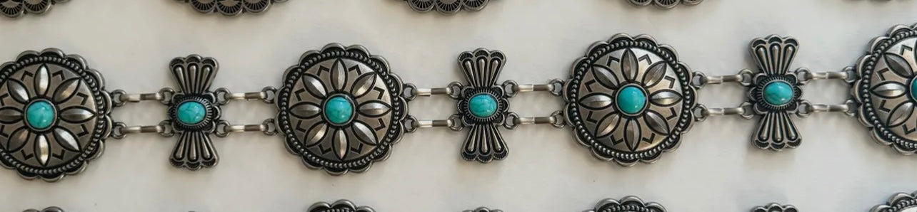 Western Concho Link Chain Belt