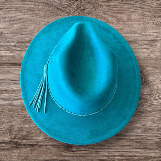 Teal Youth Suede Hat