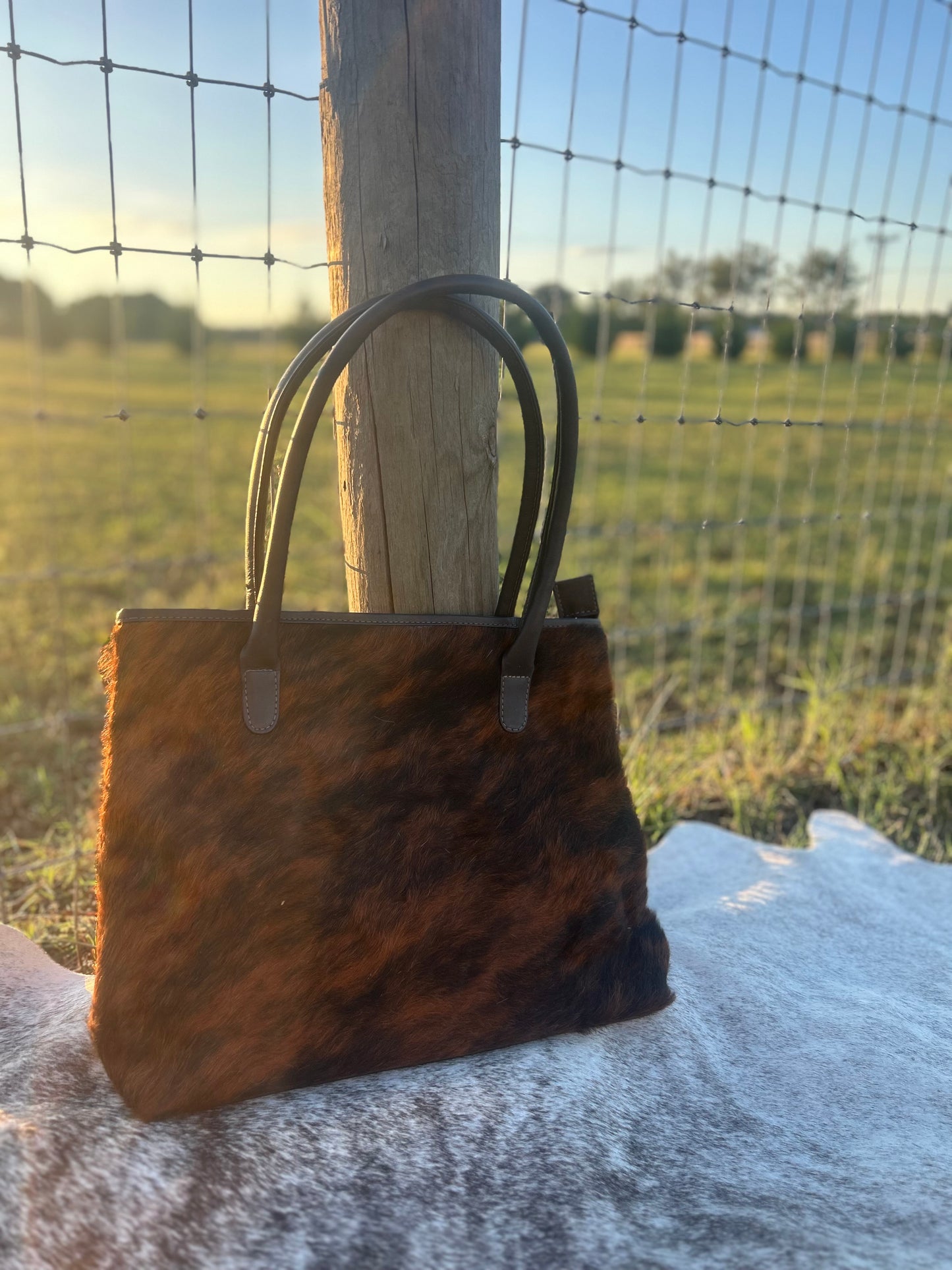 Dark Brindle Cowhide Purse