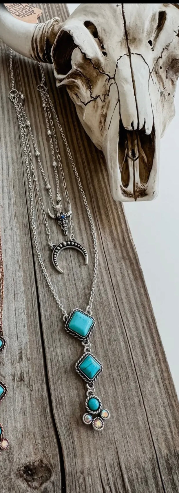 3 Layered Western Squash Blossom Necklace