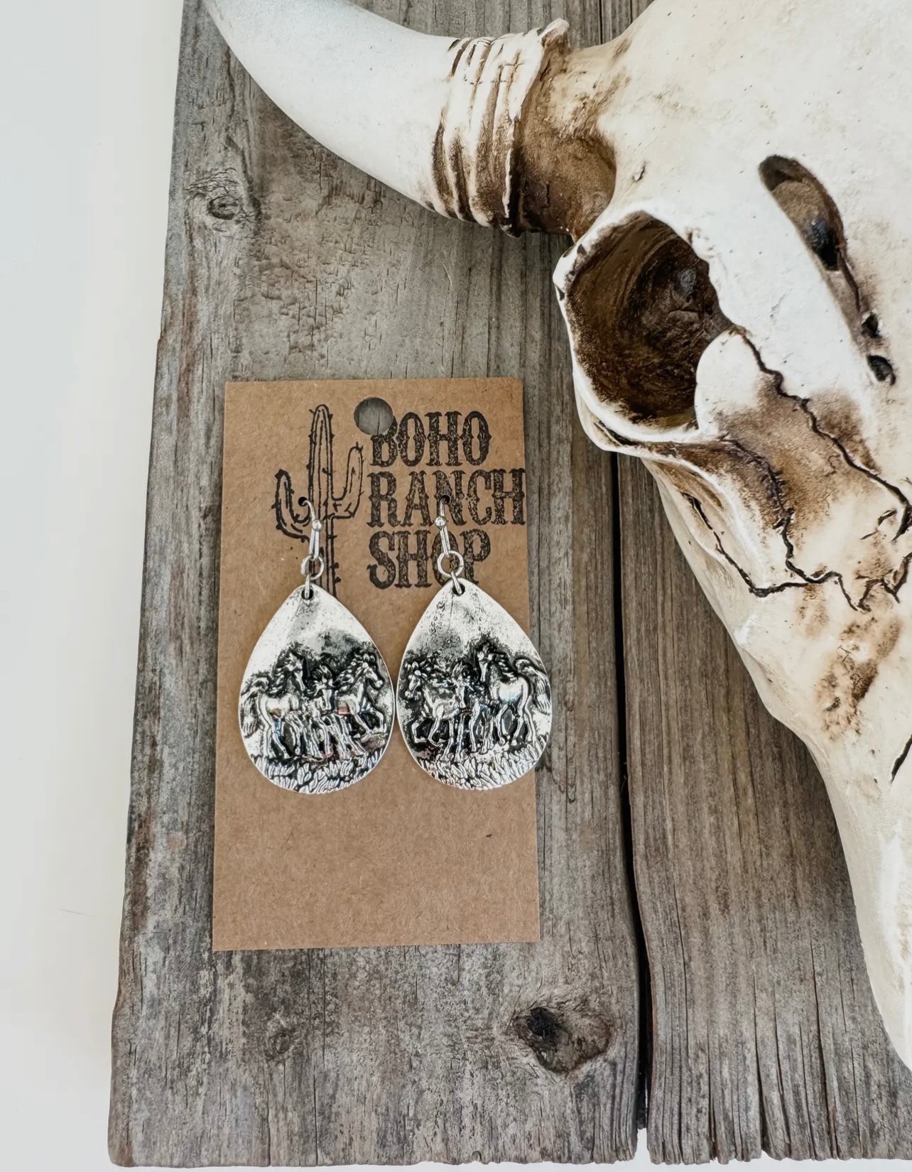 Western Pendent Dangle Horse Earrings