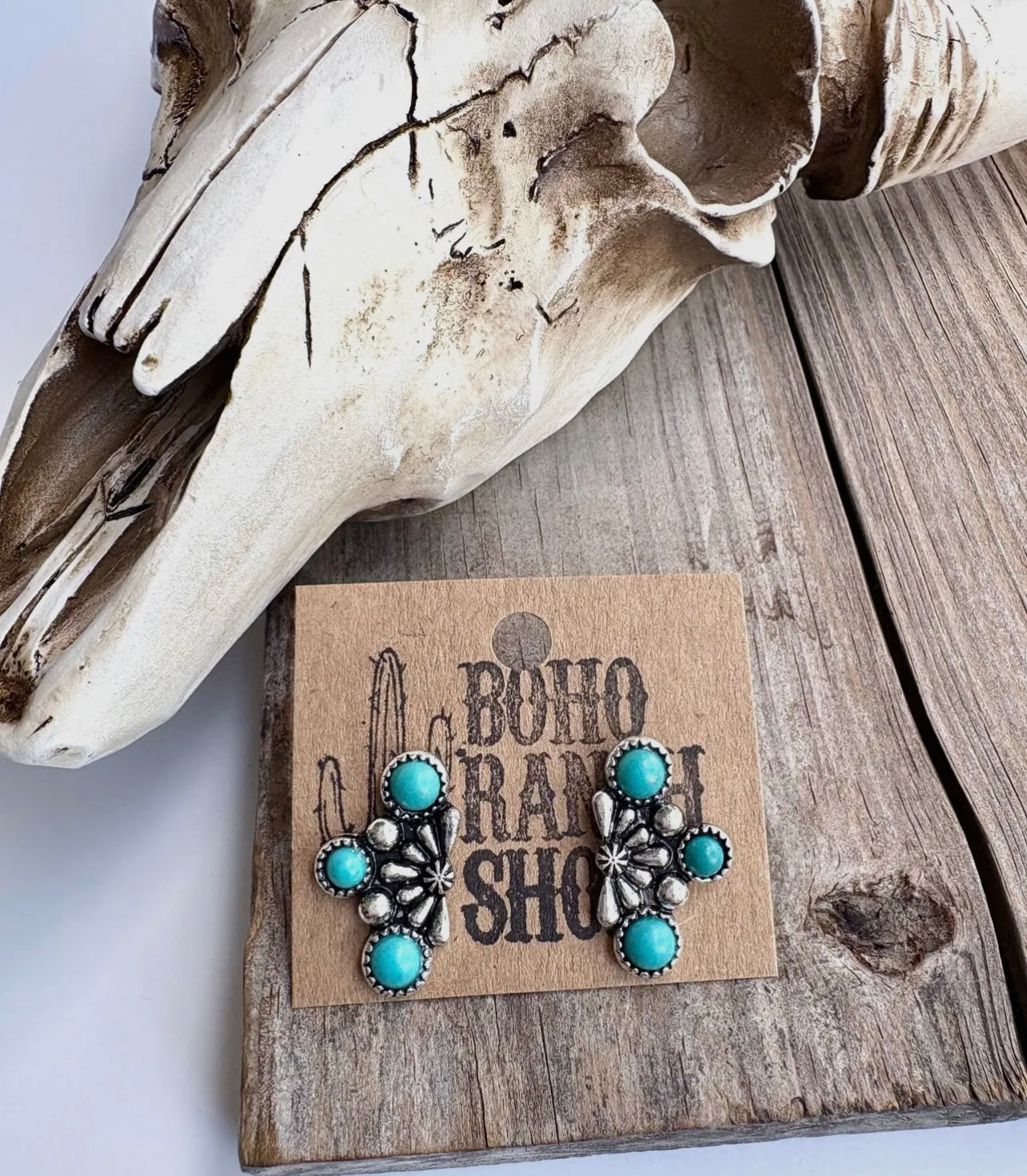 Western Stone Stud Earrings