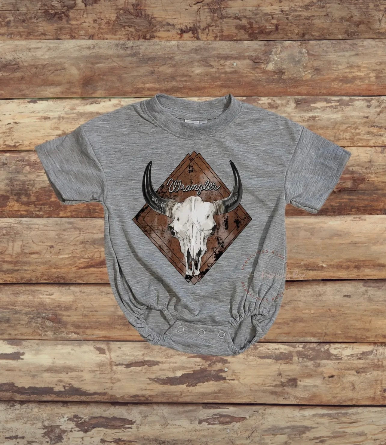 Wrangler Skull Baby Boy Bubble Baggy Romper