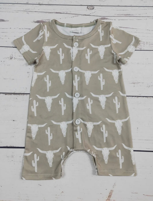 Baby Boy Cactus Cows Printed Romper